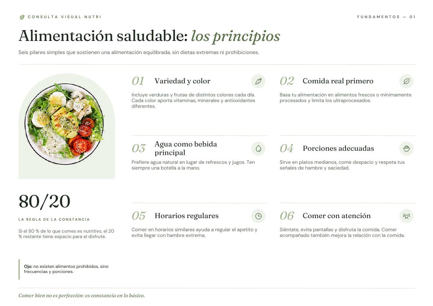 Lámina Alimentación saludable: los principios